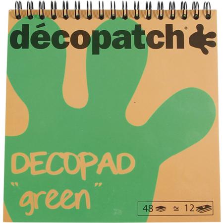 Décopatch Decopad schrijfblok & schrift 48 vel Beige, Zwart, Groen