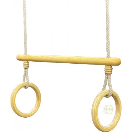 Déko-Play trapeze met houten ringen