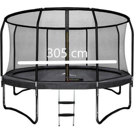 EASTWALL trampoline met veiligheidsnet - Diameter 305 cm - EU veiligheidskeurmerk - incl. trap