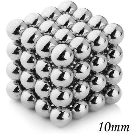 EC4Y - Neocube - Magneetballetjes 10 mm - Silver - 64 balletjes - Magnetisch speelgoed - Anti-stress - Buckyballs