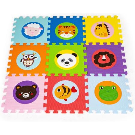 Speelmat voor kinderne - dieren thema - 90x90cm - 9 stukken