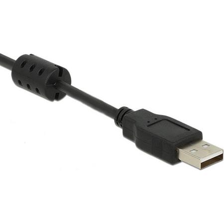 EECONN USB 2.0 Kabel, A - B, Zwart, 5m