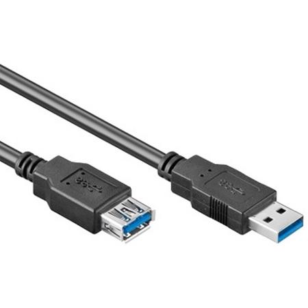 EECONN USB 3.0 Verlengkabel, A - A, Zwart, 1.5m