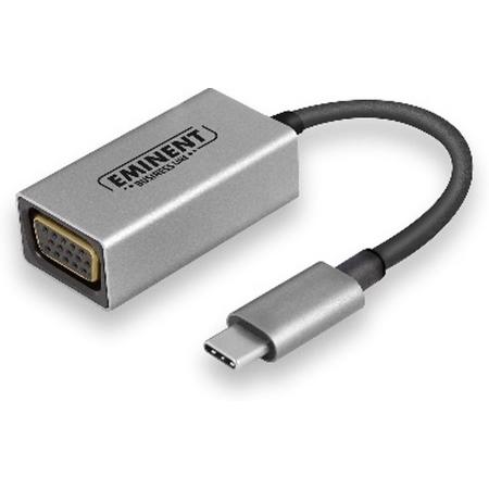 Eminent AB7871 USB Type-C VGA Aluminium, Zwart kabeladapter/verloopstukje