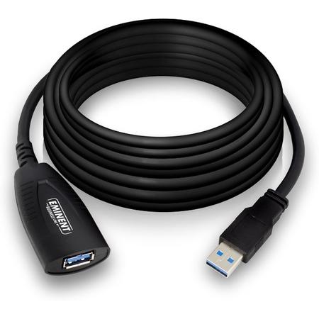 Eminent EM1530 USB-kabel 5 m USB A Mannelijk Vrouwelijk Zwart
