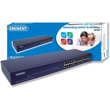 Eminent EM4418 24 Port Networking Switch 10/100Mbps Onbeheerde netwerkswitch Blauw