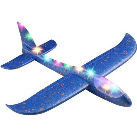 Zweefvliegtuig wegwerp foam met LED - Speelgoed Vliegtuig - Vliegtuig kinderen - Wegwerp vliegtuig met LED - Speelgoed vliegtuig - Foam vliegtuig - Buiten speelgoed - Gooi vliegtuig - Speelgoed vliegtuigen