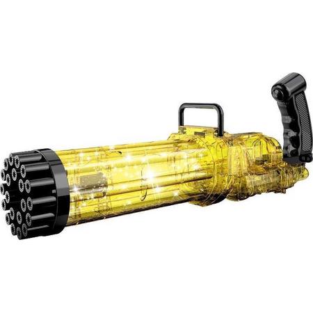 NIEUW!! Bubble blaster goud XXL met led verlichting - 38cm - bellenblaas pistool - bellenblaas kanon - elektrische bellenblaas - werkt op AA baterijen