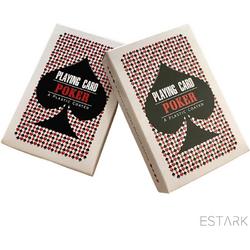ESTARK Luxe Speelkaarten - 2 sets - Plastic Coating - Poker Kaarten - kaartspel - Spelkaarten - Spel Kaart - 2 x 56 - Gezelschapsspel - Spelen - Playing Cards - Cijfer In Alle 4 De Hoeken - 2 STUKS