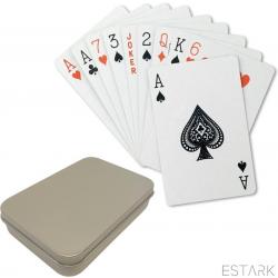 ESTARK® Luxe Speelkaarten in Metal BOX - Plastic Coating - Poker Kaarten - kaartspel - Spelkaarten - Spel Kaart - 56 Kaarten - Gezelschapsspel - Spelen - Playing Cards - In Blik
