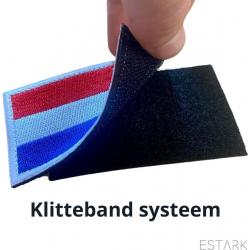 ESTARK® Nederlandse Vlag - Badge Textiel - NL Embleem Nederland - Holland Hollandse vlag - Nationale Driekleur - Rood wit blauw - Naaibadge - Nederland
