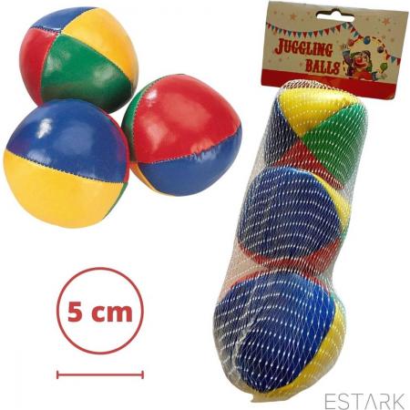 ESTARK® Professionele Jongleerballen - Ø 5cm - Set 3 stuks Hoge Kwaliteit - Jongleer Ballen Set - Juggling balls - Circusballen - 3 x Jongleer Bal - Met Opbergzak - Jongleerballen 5cm