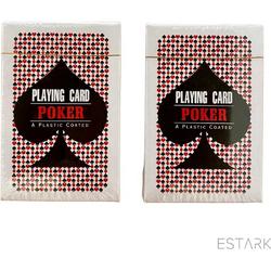 Luxe Speelkaarten - Plastic Coating - Poker Kaarten - kaartspel - Spelkaarten - Spel Kaart - 2 x 56 - Gezelschapsspel - Spelen - Playing Cards - Cijfer In Alle 4 De Hoeken - 2 STUKS