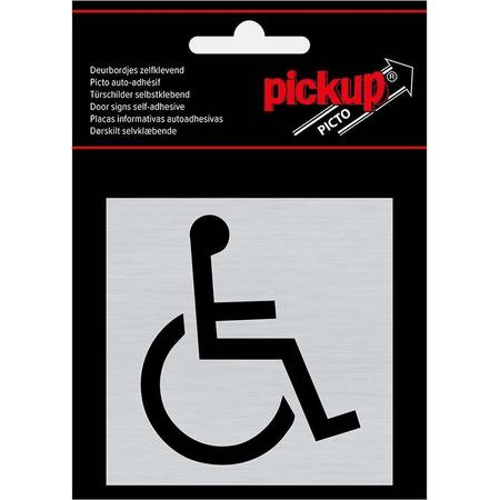 Bord toegankelijk voor rolstoel route alu picto 80 x 80 mm