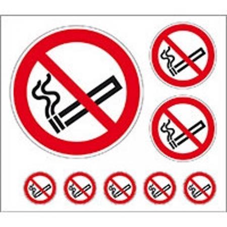 Verbodssticker ‘Roken verboden, ISO 7010 , rood