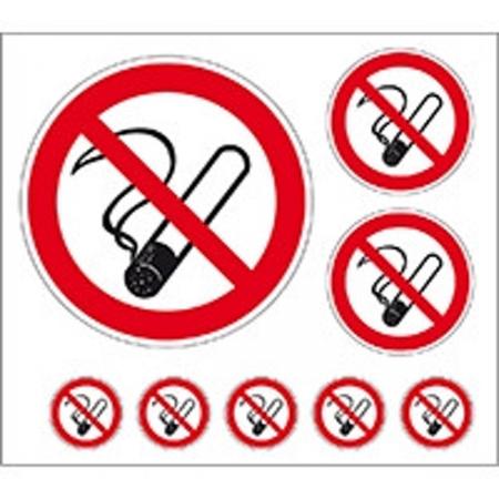 Verbodssticker ‘Roken verboden, set , rood