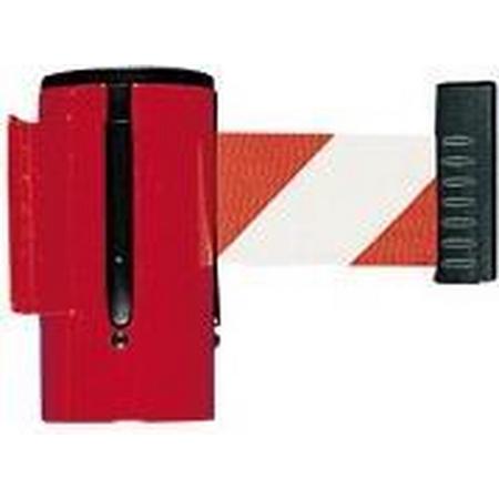 Wandcassette Indoor met riem tot 4 m Cassette: rood, riem: rood-wit (4