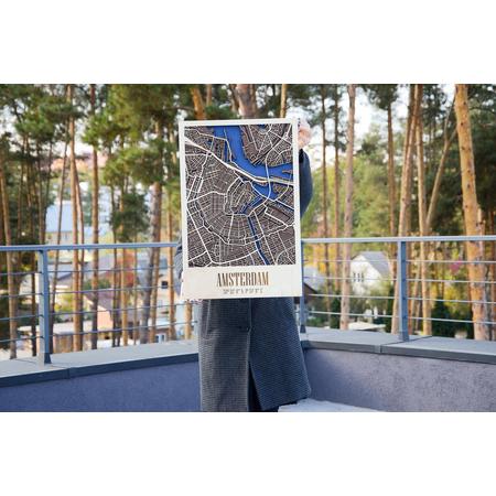Houten stadskaart Amsterdam 3D - L (45 x 30 cm)