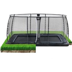   Dynamic groundlevel trampoline 275x458cm met veiligheidsnet - zwart