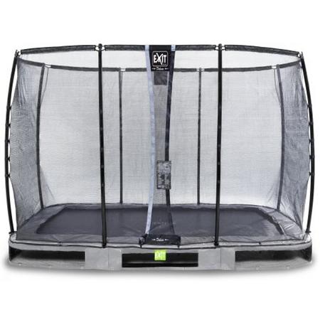 EXIT Elegant Premium inground trampoline 214x366cm met Deluxe veiligheidsnet - grijs