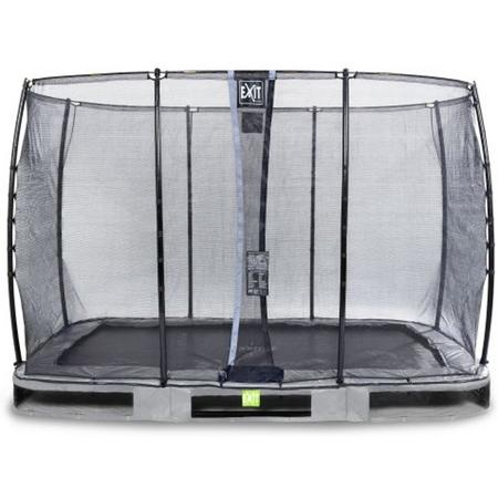 EXIT Elegant Premium inground trampoline 214x366cm met Economy veiligheidsnet - grijs