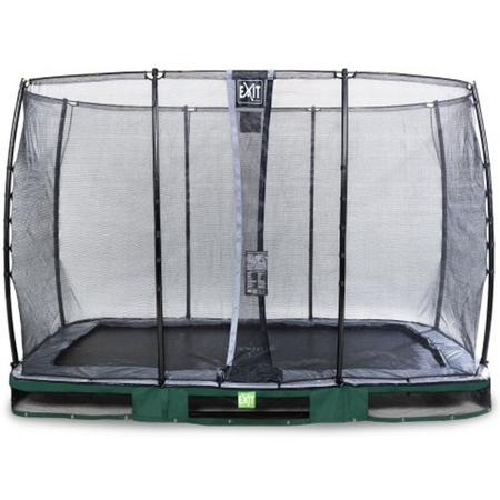 EXIT Elegant Premium inground trampoline 214x366cm met Economy veiligheidsnet - groen