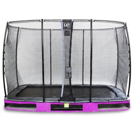 EXIT Elegant Premium inground trampoline 214x366cm met Economy veiligheidsnet - paars