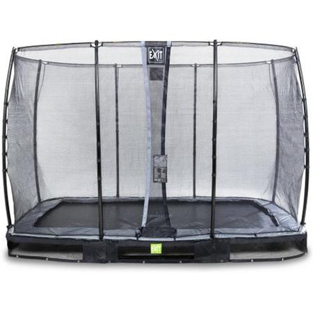 EXIT Elegant Premium inground trampoline 214x366cm met Economy veiligheidsnet - zwart