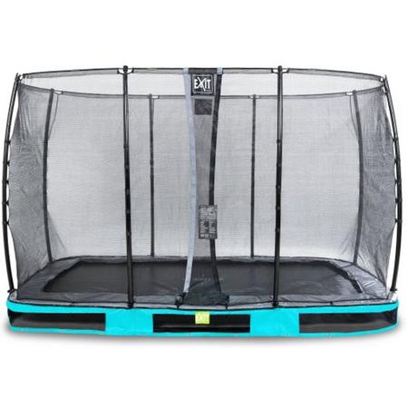 EXIT Elegant Premium inground trampoline 244x427cm met Economy veiligheidsnet - blauw