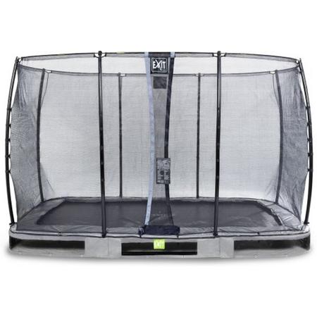 EXIT Elegant Premium inground trampoline 244x427cm met Economy veiligheidsnet - grijs