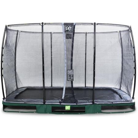EXIT Elegant Premium inground trampoline 244x427cm met Economy veiligheidsnet - groen
