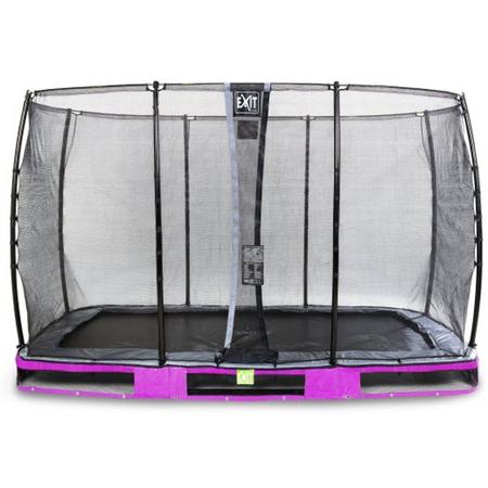 EXIT Elegant Premium inground trampoline 244x427cm met Economy veiligheidsnet - paars