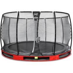   Elegant Premium inground trampoline ø366cm met Deluxe veiligheidsnet - rood
