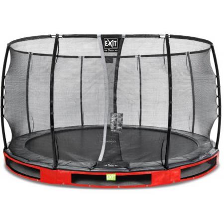 EXIT Elegant Premium inground trampoline ø366cm met Deluxe veiligheidsnet - rood