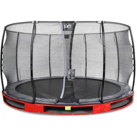 EXIT Elegant Premium inground trampoline ø366cm met Economy veiligheidsnet - rood