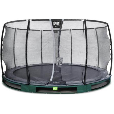 EXIT Elegant Premium inground trampoline ø427cm met Deluxe veiligheidsnet - groen