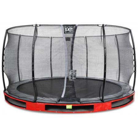 EXIT Elegant Premium inground trampoline ø427cm met Economy veiligheidsnet - rood