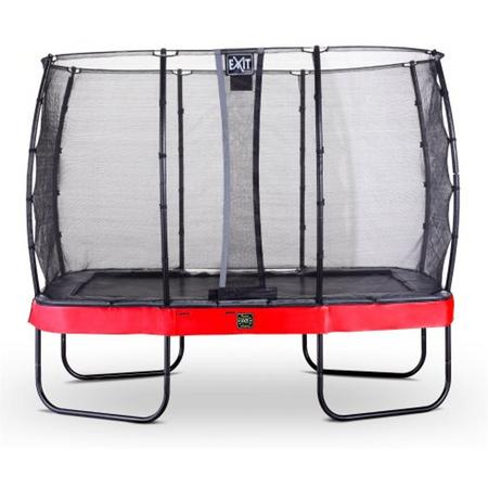 EXIT Elegant Premium trampoline 214x366cm met veiligheidsnet Economy - rood