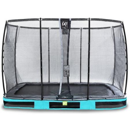 EXIT Elegant inground trampoline 214x366cm met Deluxe veiligheidsnet - blauw