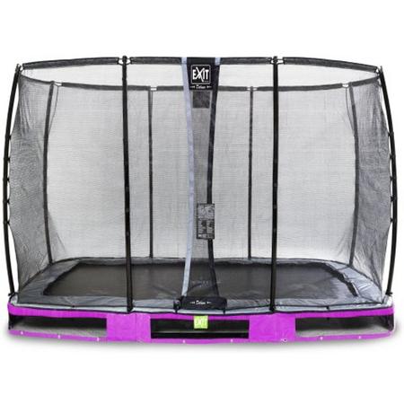 EXIT Elegant inground trampoline 214x366cm met Deluxe veiligheidsnet - paars