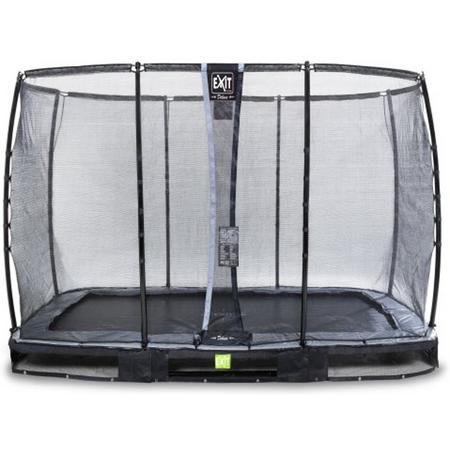 EXIT Elegant inground trampoline 214x366cm met Deluxe veiligheidsnet - zwart