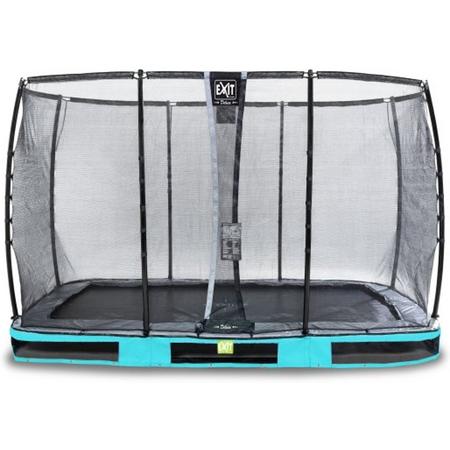 EXIT Elegant inground trampoline 244x427cm met Deluxe veiligheidsnet - blauw