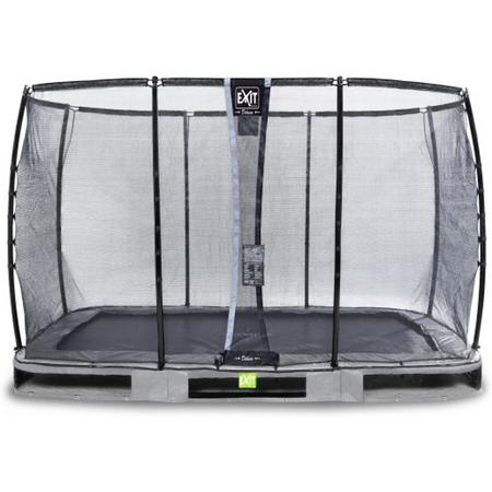 EXIT Elegant inground trampoline 244x427cm met Deluxe veiligheidsnet - grijs