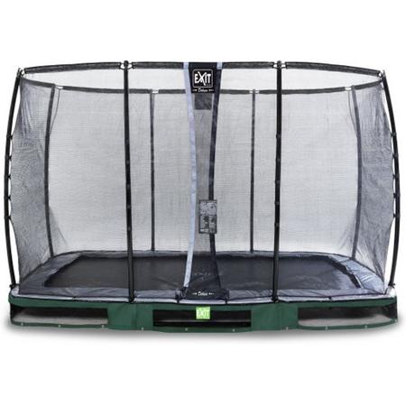 EXIT Elegant inground trampoline 244x427cm met Deluxe veiligheidsnet - groen