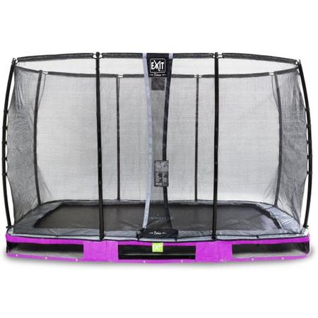 EXIT Elegant inground trampoline 244x427cm met Deluxe veiligheidsnet - paars
