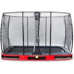   Elegant inground trampoline 244x427cm met Economy veiligheidsnet - rood