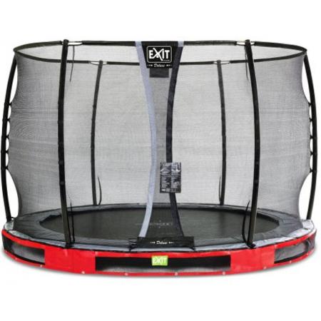 EXIT Elegant inground trampoline ø305cm met Deluxe veiligheidsnet - rood