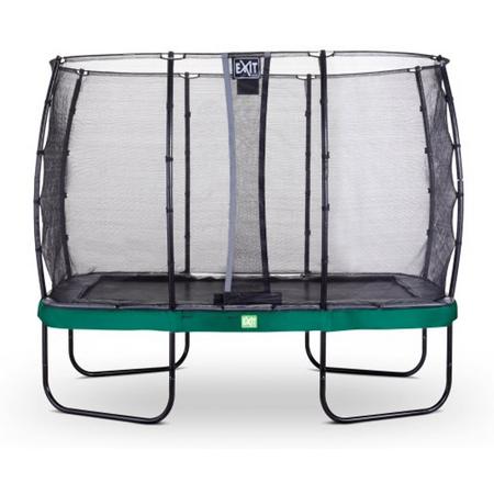EXIT Elegant trampoline 214x366cm met veiligheidsnet Economy - groen