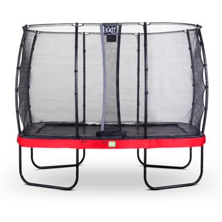 EXIT Elegant trampoline 214x366cm met veiligheidsnet Economy - rood