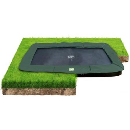 EXIT InTerra groundlevel trampoline 214x366cm - groen